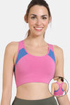 Zelocity Sports Bra With Removable Padding - Ibis Rose — thumbnail 1